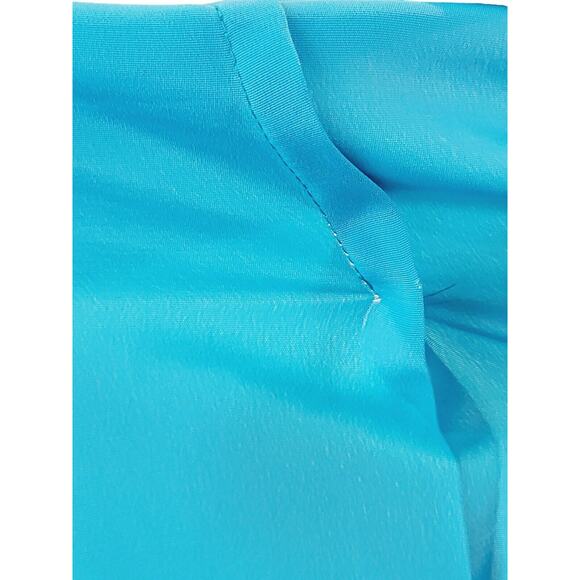 SK and Company Vintage Blue Teal 1980s Shoulder Pads VTG 80s Shirt Size 14 - Picture 14 of 16